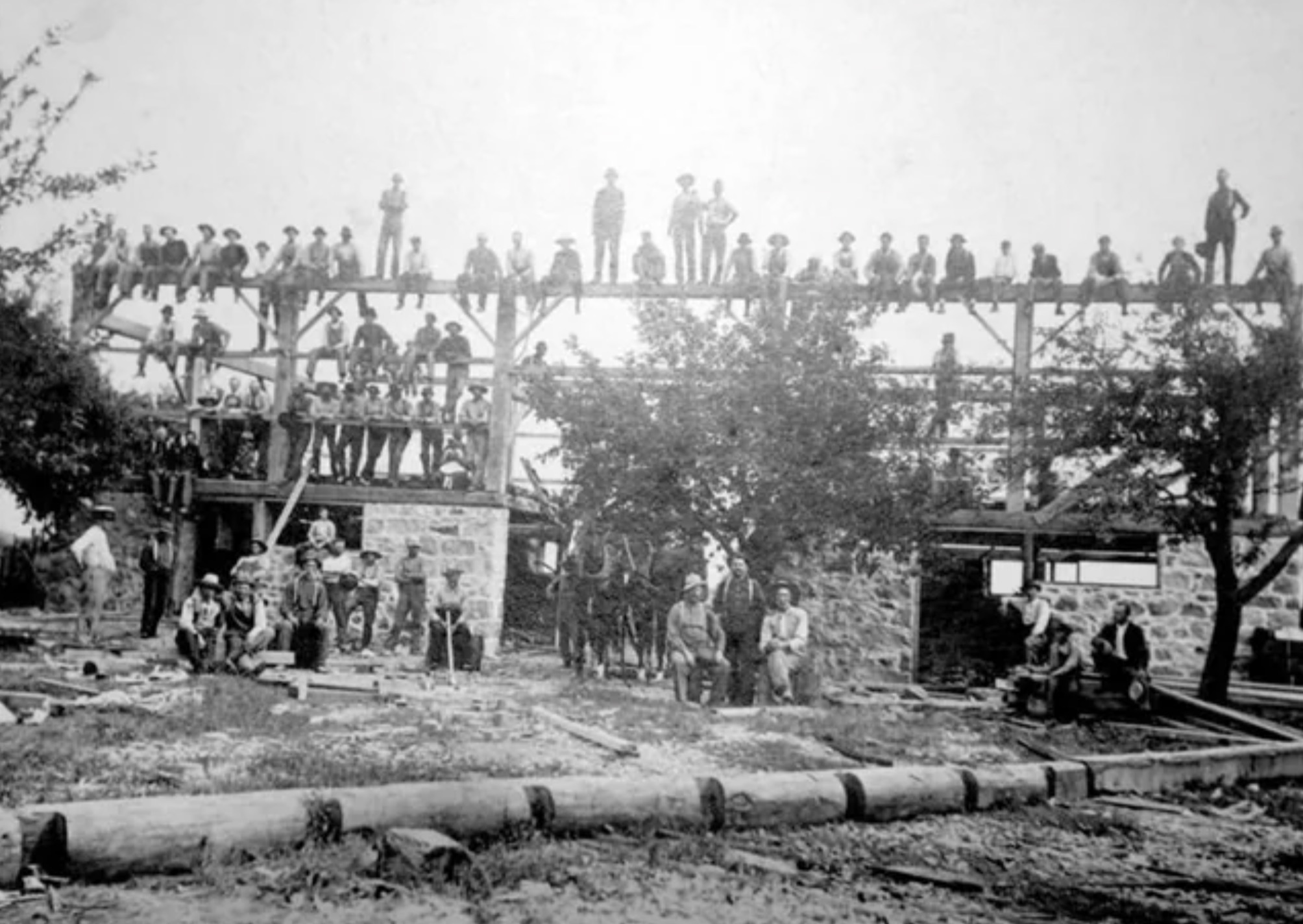 Barn raising on my ancestor’s farm, circa 1910